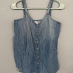 Sonoma  Goods for Life Blue Chambray Button Front Cami Tank Top Women's Size Small Photo 2