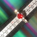 Boutique July Ruby Red Ring Sterling Silver Shine Bedazzled Gemstone Tiara Crystal Y2K Photo 4