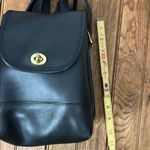 Coach  vintage 90s Black Leather mini backpack day pack Bag with dust bag Photo 3