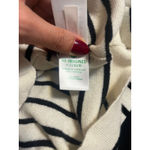 J.Crew  Henley Crop Sweater Tank in Black Stripe Merino Wool & Linen Blend sz M Photo 7