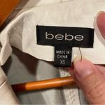 Bebe Vintage 90s-Y2K white ice ice baby leather crop fitted whipstitch jacket Photo 5