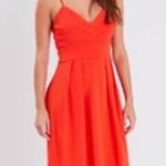 J.Crew fit & flare v-neck spaghetti strap orange dress women’s  Size 6 Photo 0