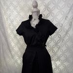 Julian Taylor Vintage New York Black Ruffle Collar Jeweled Button Dress Size 12 Photo 12