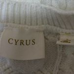 Cyrus  Womens White Cable Knit Button Front Long Sleeve Cardigan Sweater Top Sz L Photo 2