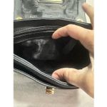 Michael Kors  Charlton Black Leather Gold Push Lock Crossbody Shoulder Bag Purse Photo 9