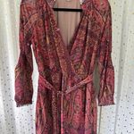 Anthropologie TINY Odetta Paisley Surplice Faux Wrap Mini Dress Pockets XS Photo 3