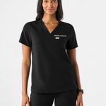 FIGS  Women's Catarina One Pocket Scrub Top in Black, Size XXS Photo 0