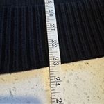 Talbots T by  Black Hooded Sweater XL White Stripe Sleeve Cozy Knit Pullover Photo 7