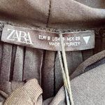 ZARA NWT Puff Sleeve Pussycat Bow Pleated Tie Neck Mini Dress Black Women's S Photo 7