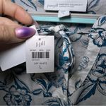 J Jill Pure‎ Jill Organic Cotton Saffron Midi Dress Long Sleeve Blue White Size L Photo 4