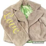 Beige Plush Faux Fur Crop Jacket size M Salgunamu Brazil Vegan Teddy Bear Size M Photo 4