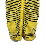 Tommy Hilfiger VTG 90s Yellow Blue Striped Academia V-neck Button Cardigan L Photo 4