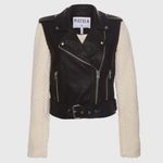 Pistola  Anita Moto Faux Leather Shearling Black Beige Jacket XS Photo 1