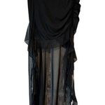 SheIn ICON Swim Skirt Women's Size S Black Sheer Mesh Ruffled Swim Suit Cover Photo 0