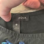 AQUA  Black‎ Blue Embroidery Eyelet Floral Short Sleeve Mini Dress size L Photo 4