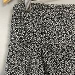 EXPRESS  Skirt Silk Chiffon Mini Floral Print‎ Black White Size 8 Women Waistband Photo 7