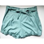 Torrid  • 3.5 INCH PULL-ON LINEN BLEND HIGH-RISE TIE-FRONT SHORT TEAL Photo 4