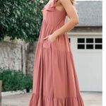 Baltic Born Ellie Ruffle Top Dress Medium Terracotta Mauve NEW Casual Pockets Photo 4