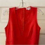 superdown  Skye Mini Dress Red Orange Ruched Sleeveless Plunge Neck S Revolve Photo 5