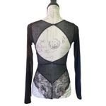 Black Lace Rose Gold Long Sleeve Teddy Bodysuit Size XS Photo 3