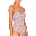 Free People Intimately Monday Morning Bodysuit Lilac Combo Medium NEW Photo 3