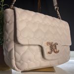 Juicy Couture Crystal Cream Brighter Than Diamond Flap Quilted Heart Bag NWT Photo 2