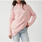 Free People We The Free Pink Casey Ribbed Knit Mock Neck Tunic Longline Sweater Photo 2