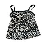 MiracleSuit  Women's Black White Animal Print Swimsuit Bikini Tankini Top Size 8 Photo 0