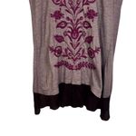 Johnny Was Embroidered Gray Long Sleeve Boho Tunic Shirt Size Small Photo 7