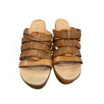 UGG  Brown Leather Melinda Wedge Sandals Size 10 Photo 1
