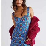 Free People  Sasha Blue Floral Mini Dress Size: L Photo 0
