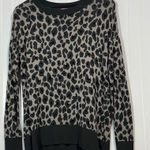 Isaac Mizrahi Leopard Print Sweater S Gray Black Mob Wife Y2K Glam Knit Photo 0