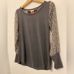 Maurice's  Small Gray top with‎ super cute designs long sleeve Photo 1