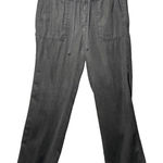 Caslon  Linen Drawstring Waist Straight Leg Pants Charcoal Gray Size S Pull On Photo 0