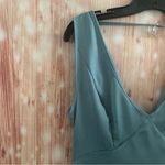 Cider  Baby Blue V Neck Halter Midi Dress Photo 4