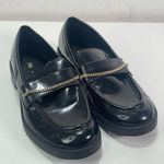 ZARA Black Flat Loafers Gold Chain Women EUR 40 US 9 Preppy Classic Y2K Shoes Photo 1