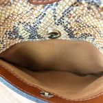 Patricia Nash  Venezia Metallic Python Leather Crossbody Bag Brown Buckle Strap Photo 8