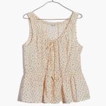 Madewell Shirred Drawstring Tank Top in Bright Buds size medium Photo 4