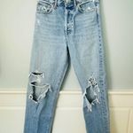 AGOLDE 90's Mid Rise Loose Wander Light Wash Destroyed Crop Size 24 Photo 6