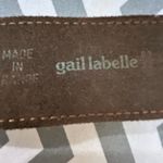 Gail LaBelle Luxury Heavy silver genuine suede leather with rainbow stitch Belt Brown Photo 8