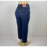 Levi's Women's Ribcage Straight Leg Ankle Jeans Denim Dark Wash Distressed 27 Photo 3