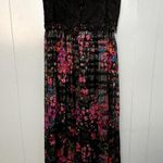 Trina Turk NEW  Betton Black Floral Lace Metallic 100% Silk Maxi Dress 0 Photo 3