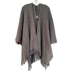 Vince Camuto Feels Like Home Ruana Poncho Women's One Size Gray Boho Western Photo 2
