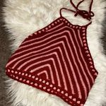 Forever 21 Red & Pink Knit Top Women’s Size Medium Tank Yarn Trendy Design Shirt Photo 0