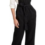 Alex Mill Ollie Black Denim Jumpsuit Belted Wide Leg Cropped Size Medium Photo 0