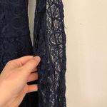 Guess  Floral Mix Lace Dress Solid Navy Blue Long Sleeve Mini Party Bodycon 0 Photo 7