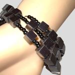 Cute black steel beaded snake style bracelet. New Black Photo 1