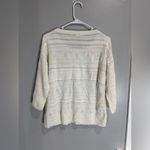 Anthropologie Moth Ivory Acrylic Eyelet Lace Crewneck Sweater Small White Photo 8