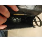 Metro Crossbody Travel Bag Black Kiss Lock Coin Pouch Vintage Medium Size Photo 8