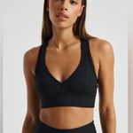Year Of Ours Black Ribbed Sports Bra Womens XS Revolve Athletic Running Photo 0